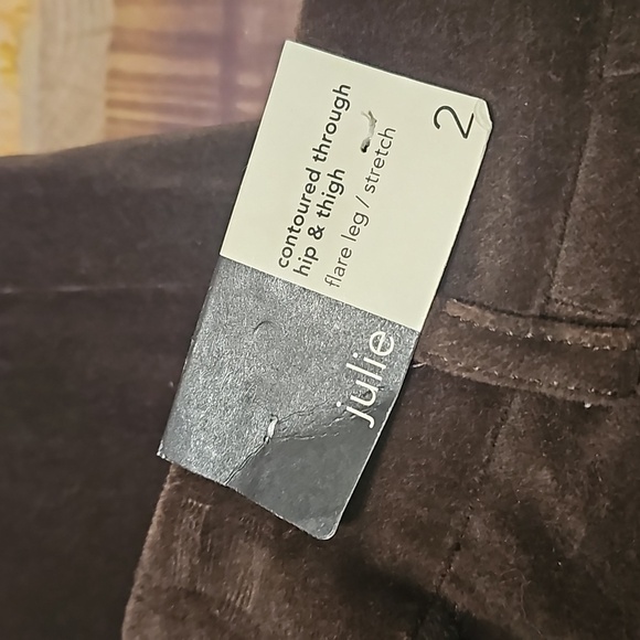 Loft Julie Chocolate Brown Pants Flare Leg‎ Trousers Size 2 NWT - Picture 4 of 7